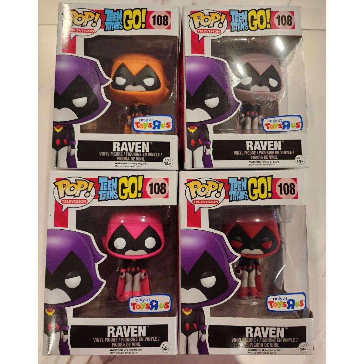 Funko Pops Teen Titans GO Raven Orange Pink Red Etc Toys R US Exclusive