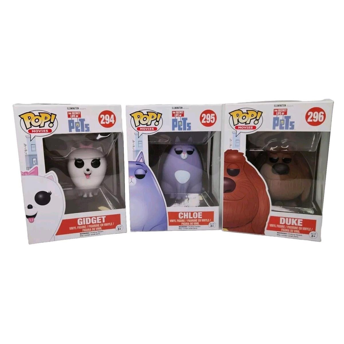 Funko Pop Gidget 294 Chloe 295 Duke 296 The Secret Life Of Pets