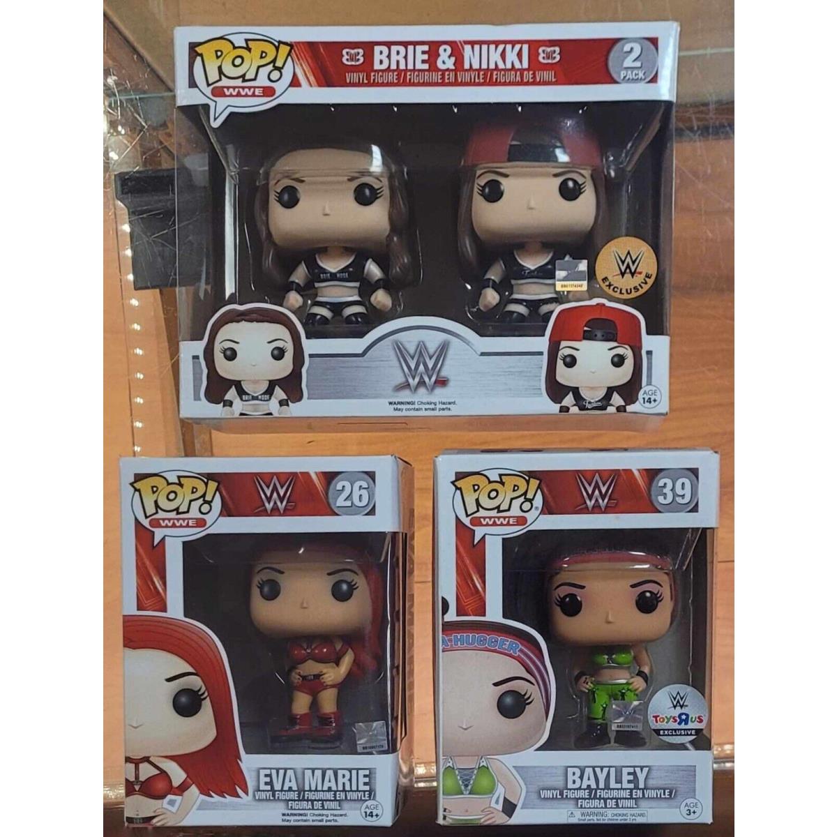 Funko Pop Wwe Brie Nikki 2 Eva Marie 26 Bayley 39