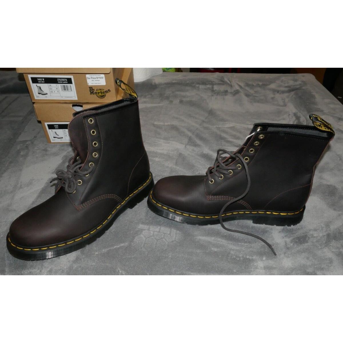 Dr. Martens 1460 Snowplow Combat Boots Cocoa Brown Mens Size 14 Wintergrip