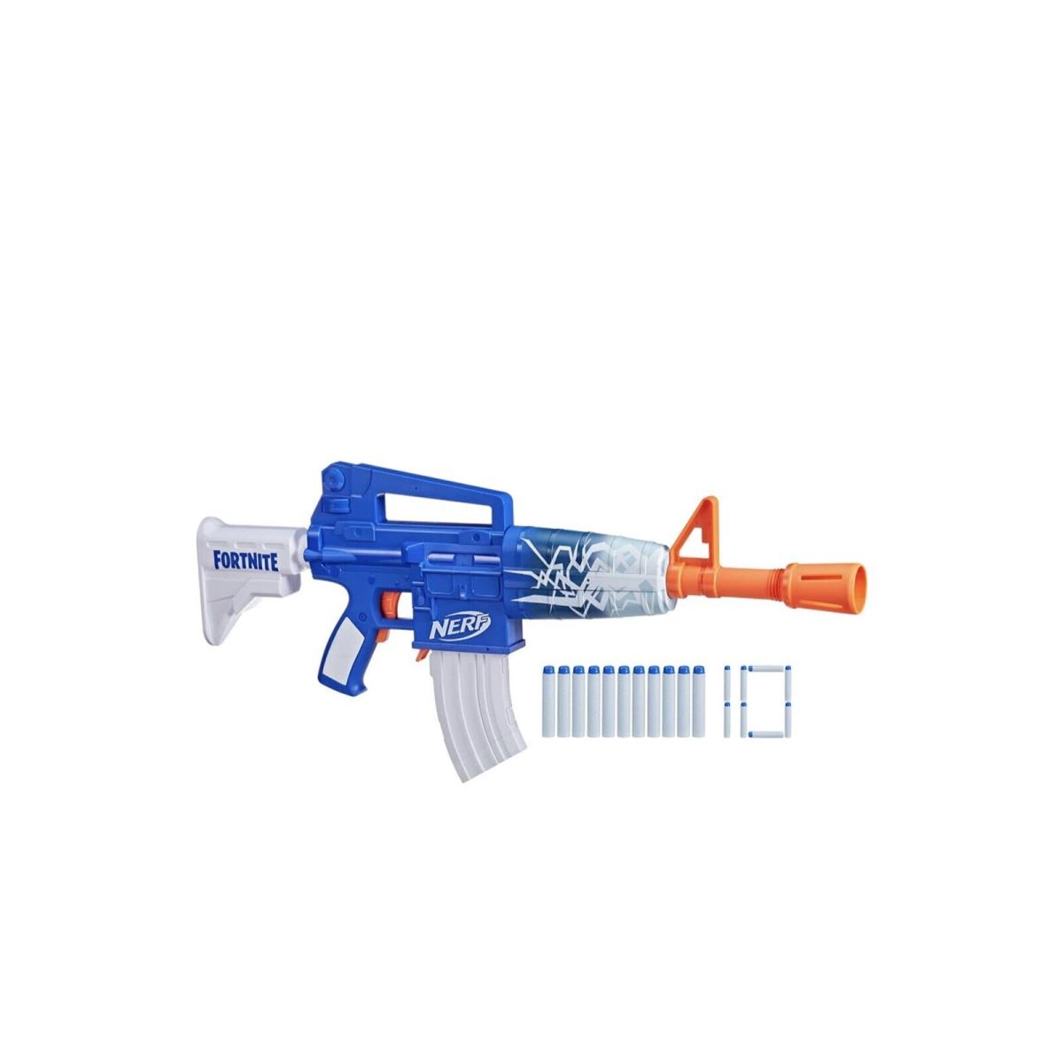 Nerf Fortnite Blue Shock Blaster 10 Dart Clip 10 Elite Nerf Darts Kids Toy