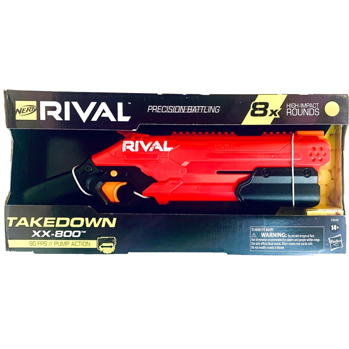 Hasbro Nerf Rival Takedown XX 800 Pump Action Red Blaster 8 Round Capacity