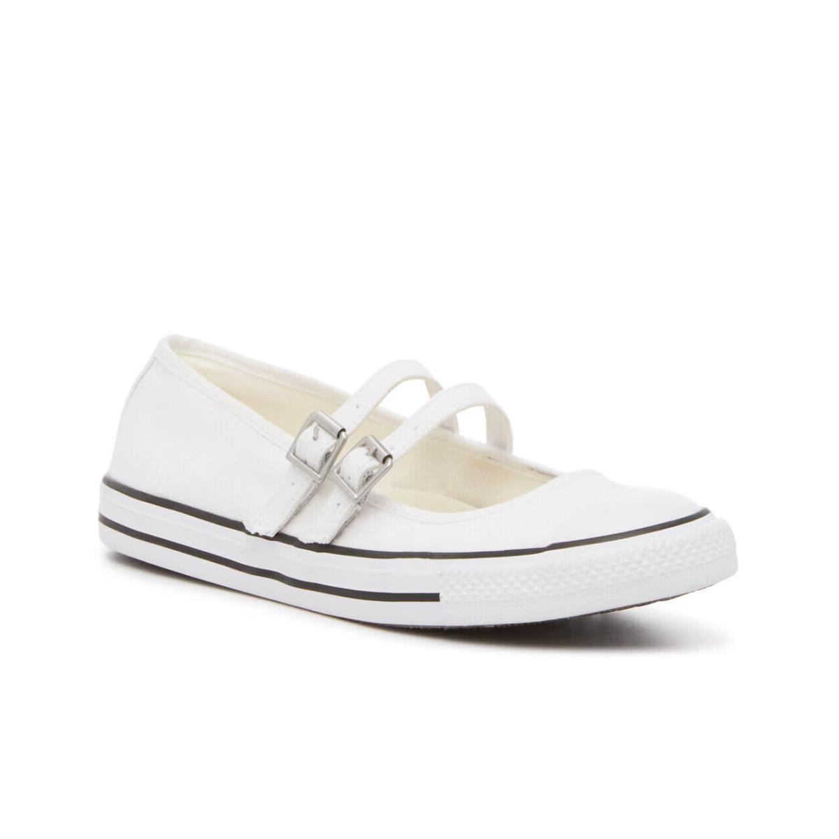 Womens Converse Dainty Mary Jane White Canvas Shoes