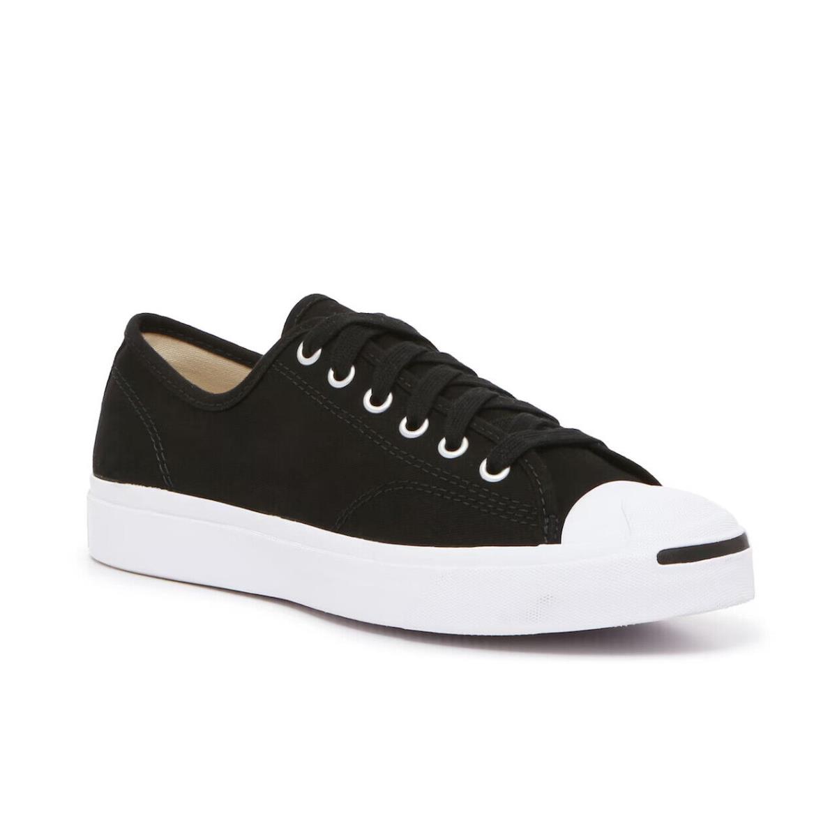 Mens Converse Jack Purcell Low Top Black Canvas Sneaker Shoes - Black