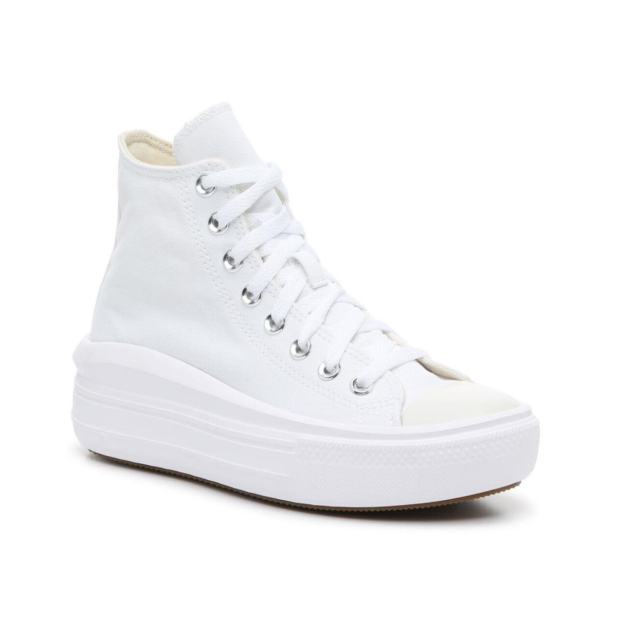 Womens Converse Chuck Taylor All Star Move High-top White Canvas Shoes