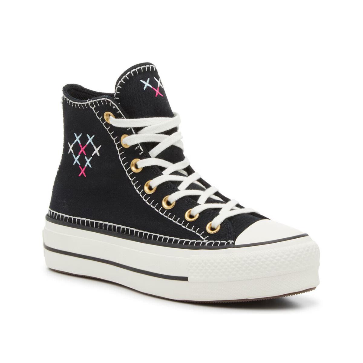 Womens Converse Chuck Taylor All Star High-top Black Canvas Platform Shoes