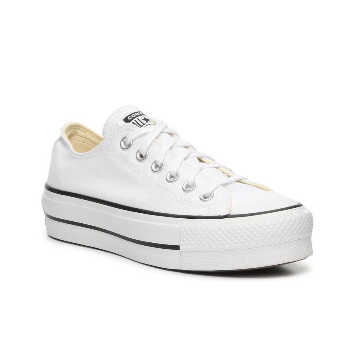 Womens Converse Chuck Taylor White Canvas Platform Sneaker Shoes