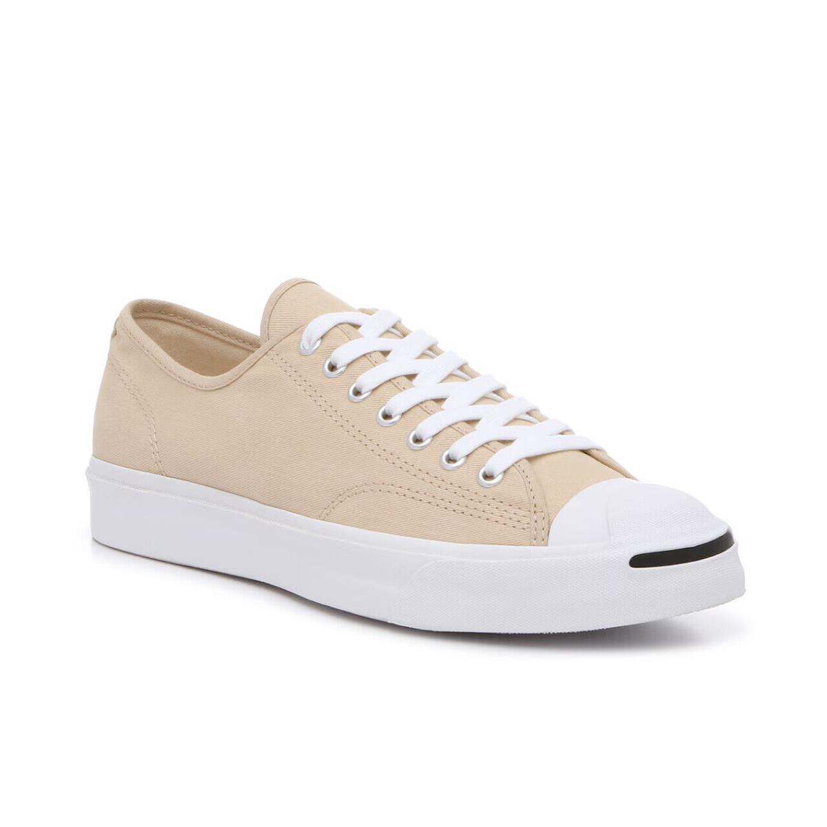 Mens Converse Jack Purcell Oat Milk Beige Canvas Sneaker Shoes - Beige