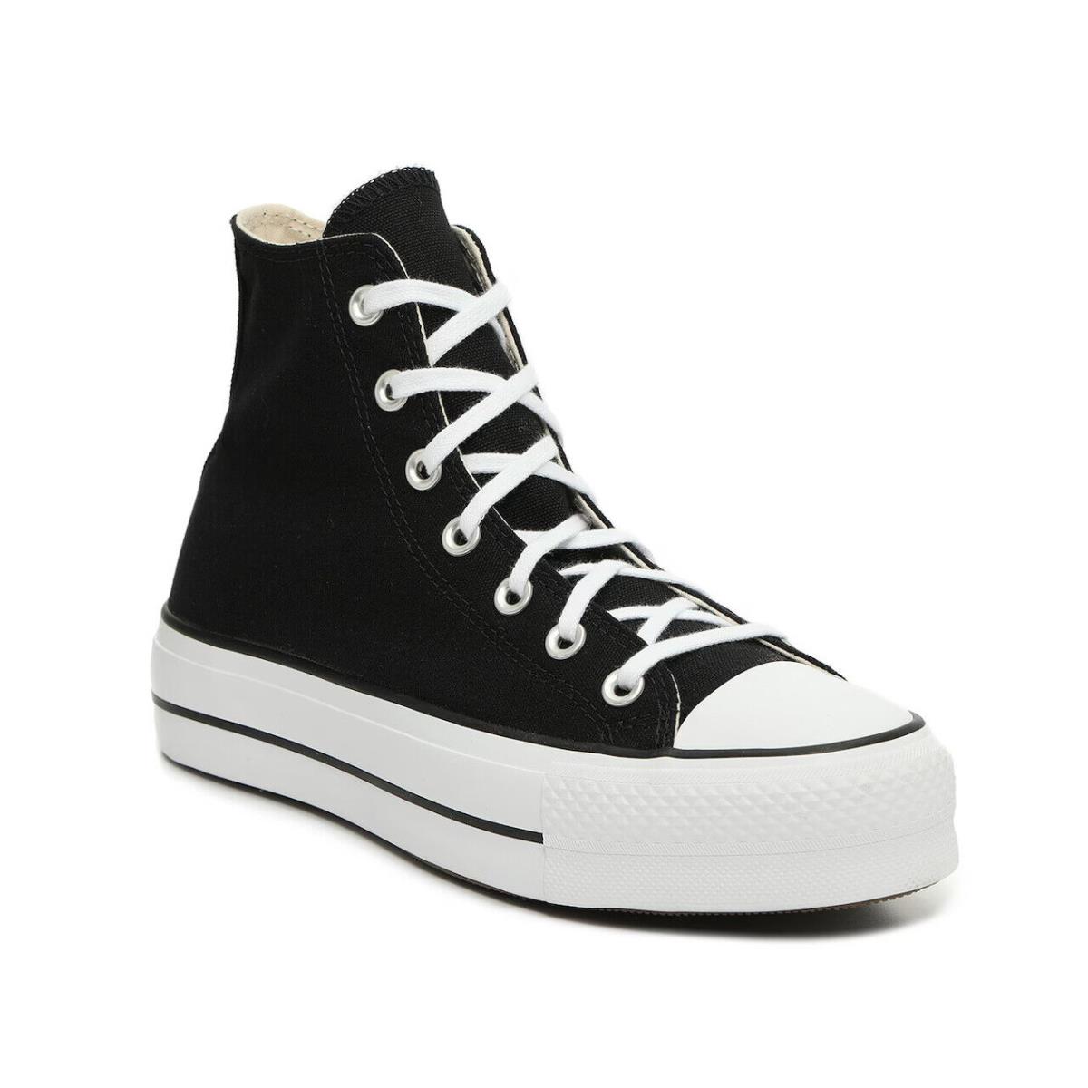 Womens Converse Chuck Taylor All Star High-top Black Canvas Platform Shoes