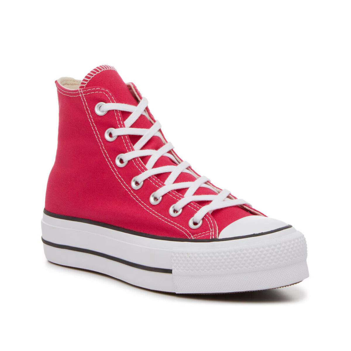 Womens Converse Chuck Taylor High-top Platform Bright Pink Canvas Shoes