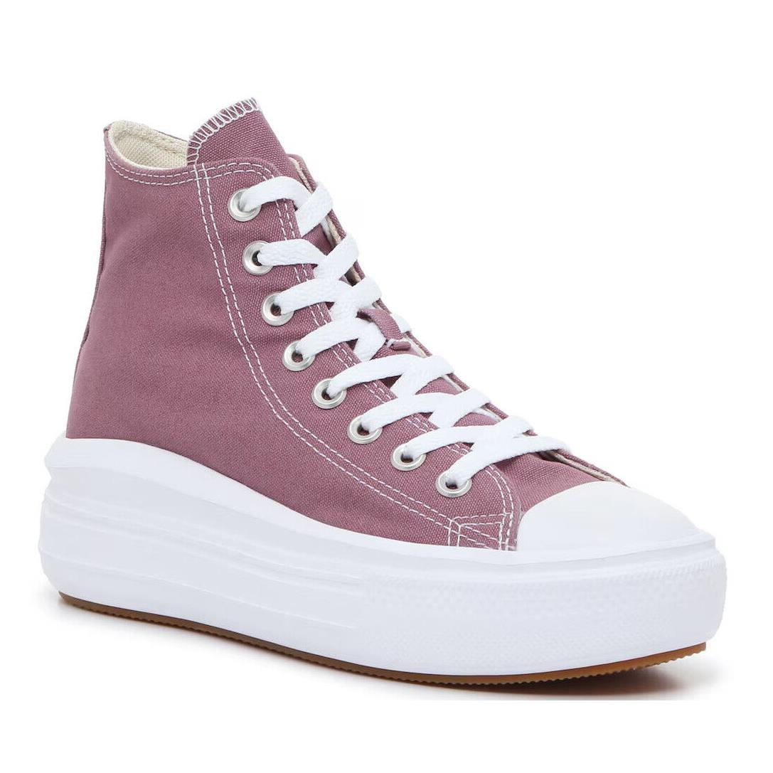 Womens Converse Chuck Taylor All Star Move High-top Mauve Canvas Shoes Medium/Regular