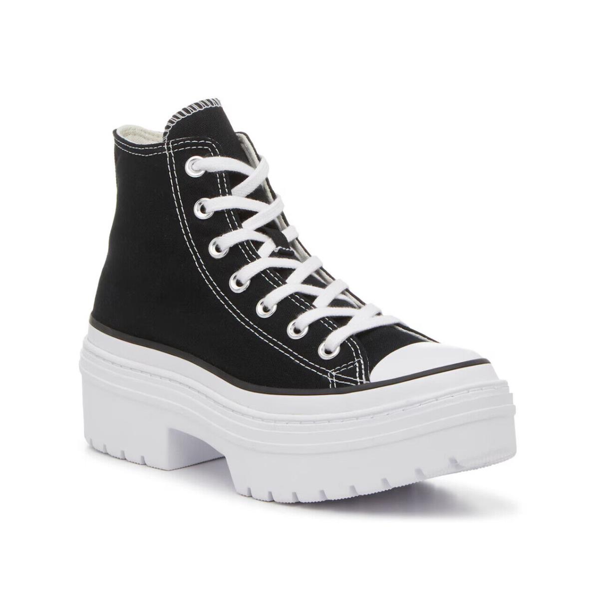 Womens Converse Chuck Taylor Lugg Heel High-top Black Canvas Shoes Medium/Regular