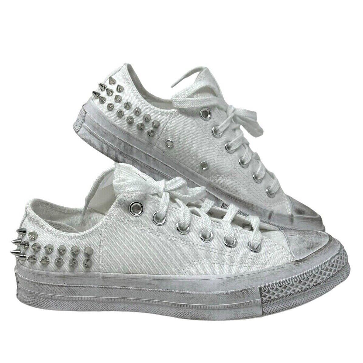 Converse Chuck 70 Studded Shoes Low Top Sneakers White Canvas Women Size A07208C