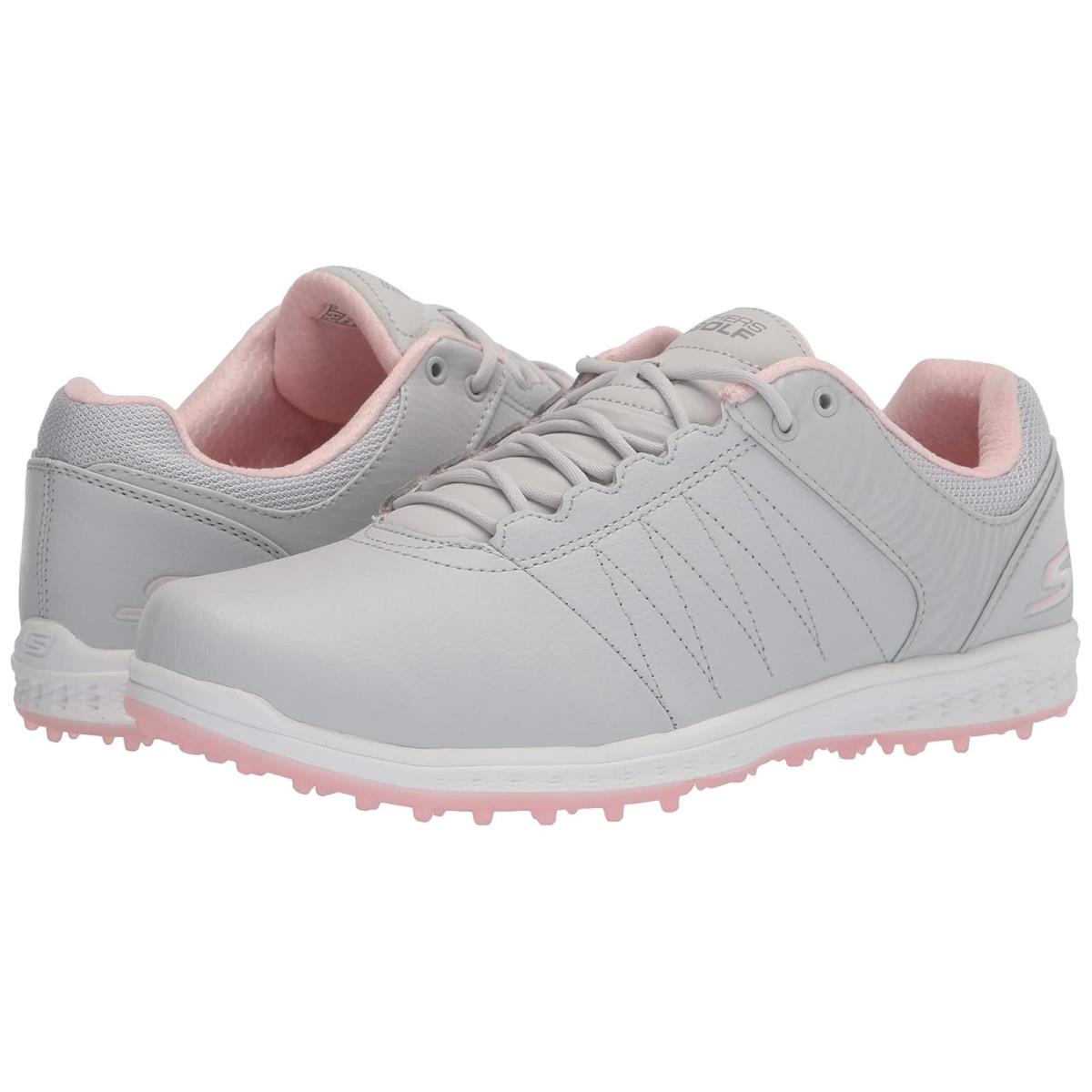 Woman`s Sneakers Athletic Shoes Skechers GO Golf Pivot - Light Gray/Pink