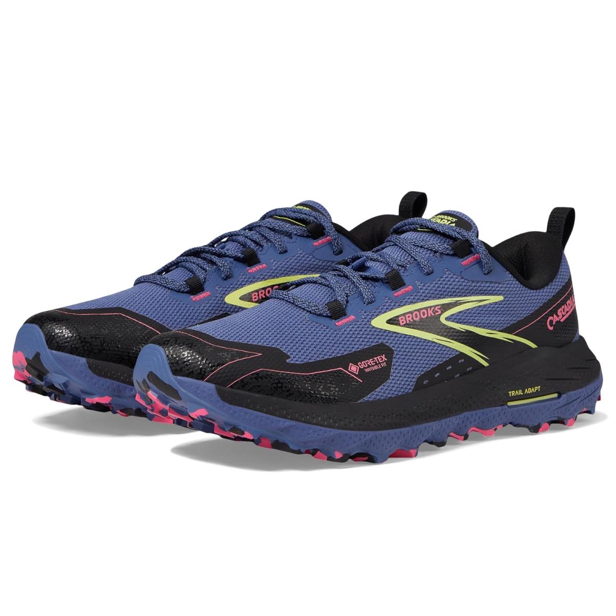 Woman`s Sneakers Athletic Shoes Brooks Cascadia 18 Gtx - Grey Blue/Black/Pink