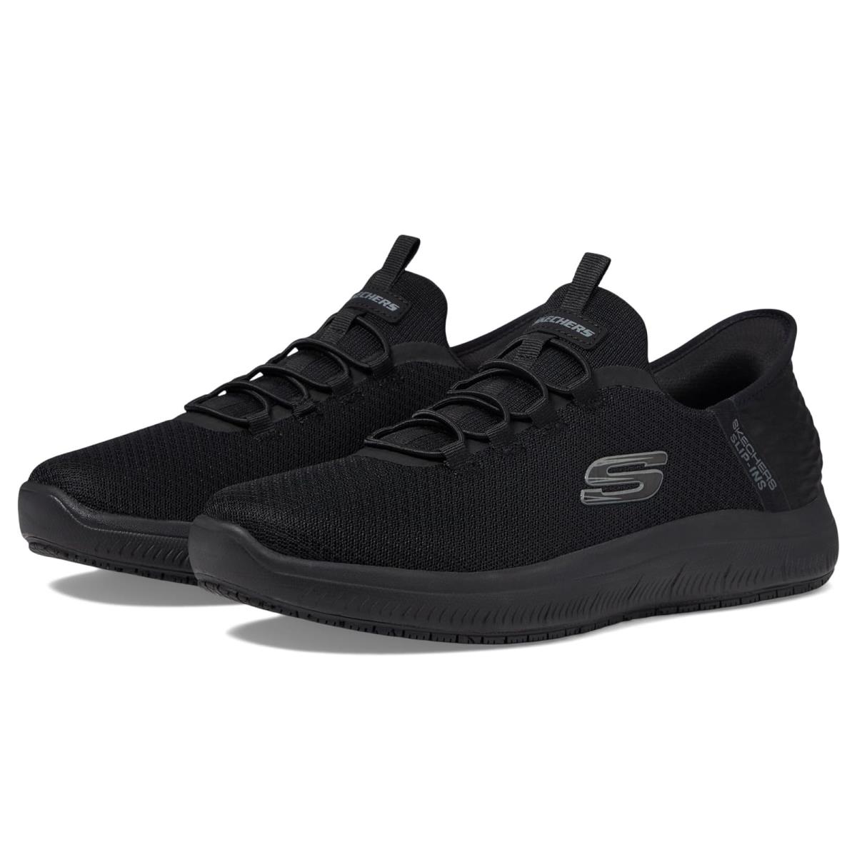 Man`s Sneakers Athletic Shoes Skechers Work Summits - Cols - Black