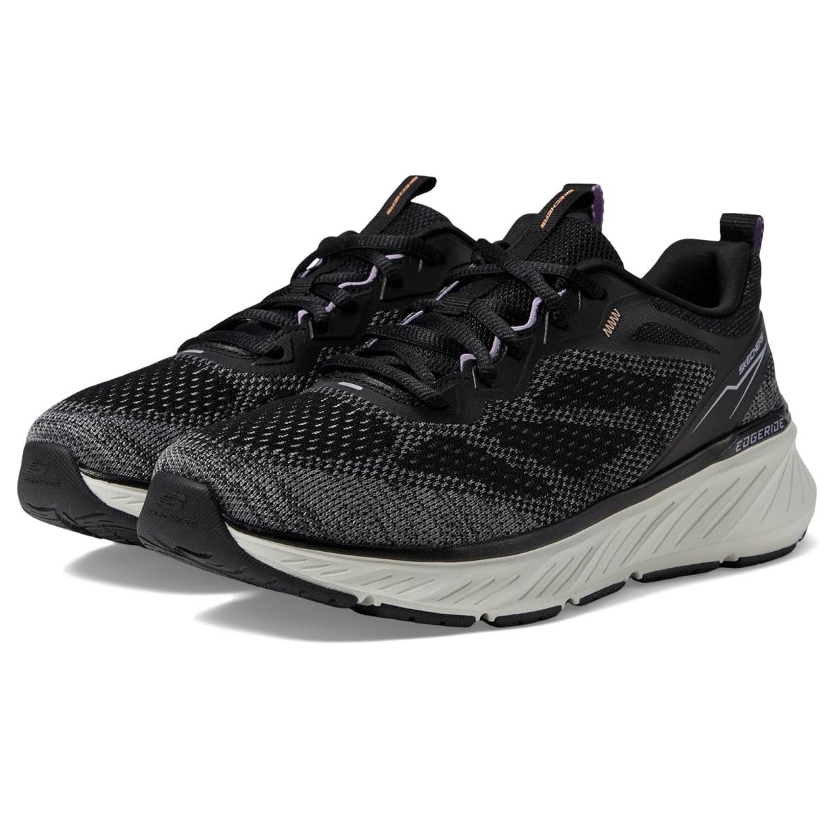 Woman`s Sneakers Athletic Shoes Skechers Edgeride Power Flow - Black Lavender