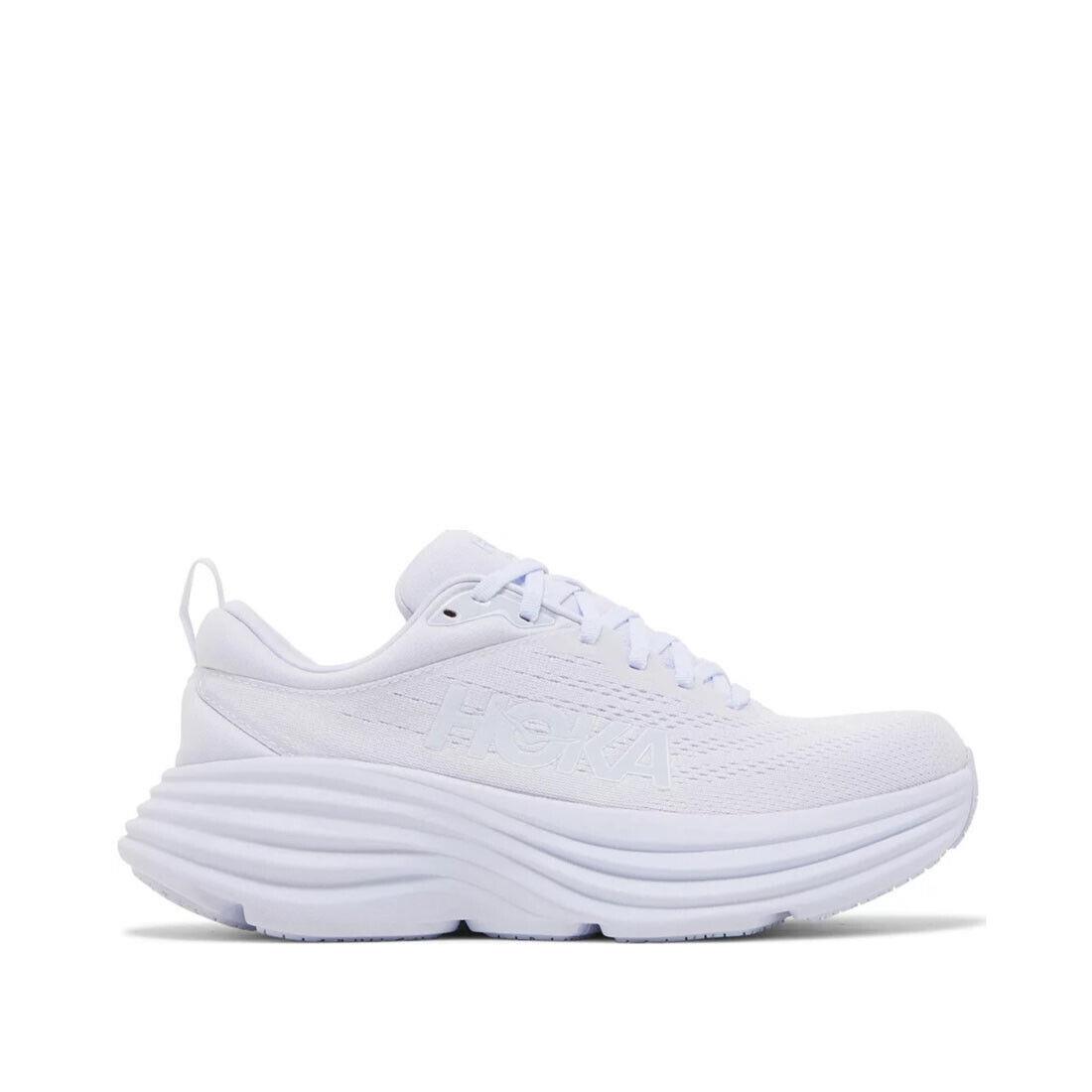 Hoka Women`s 1127952-WWH Bondi 8 in White /white - White