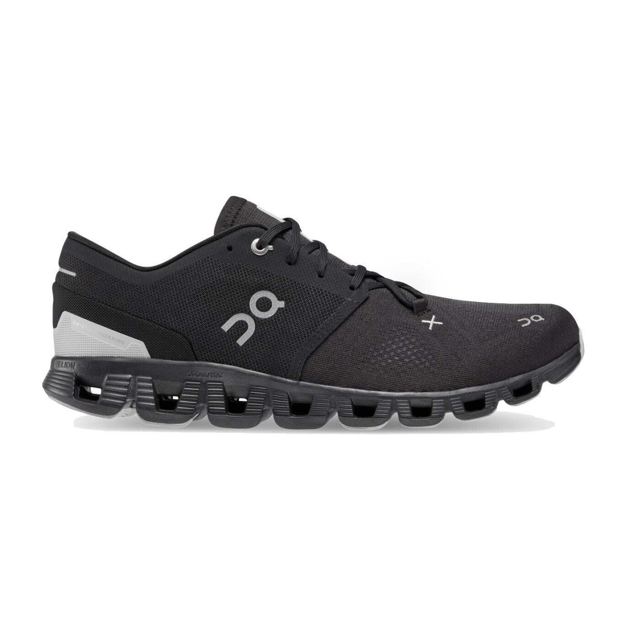 On Running Cloud X 3 60.98705 Sneaker Men`s US 8.5 Black Low Top Walking Shoes