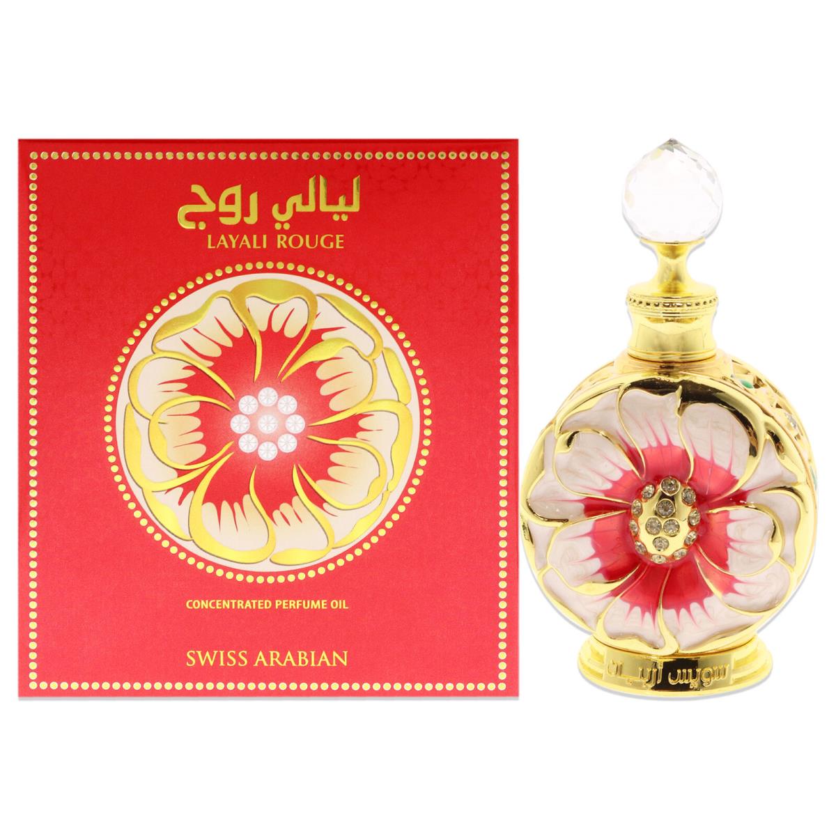 2 Pack Layali Rouge by Swiss Arabian For Women - 0.5 oz Parfum Oil Mini