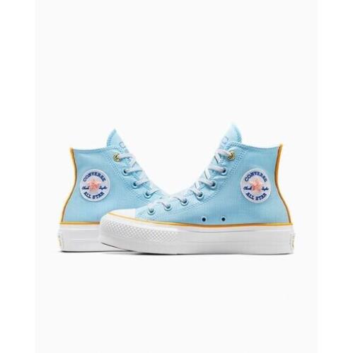 Converse Women`s Chuck Taylor All Star Lift Sky Blue Platform Sneaker Size 6.5