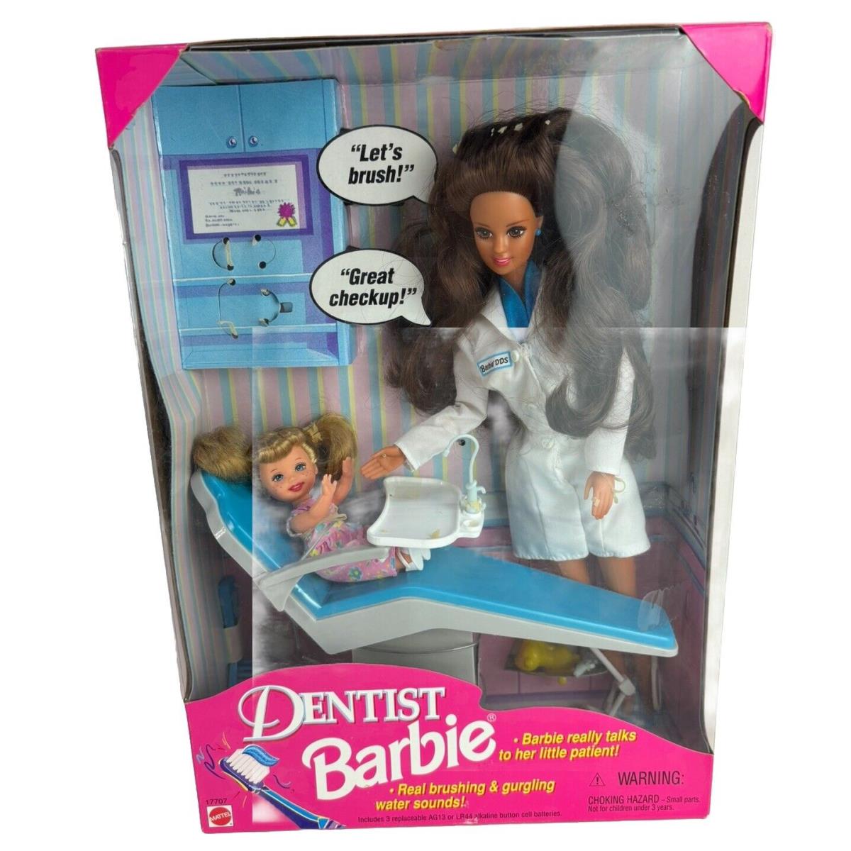 Nrfb Vintage 1997 Dentist Barbie 17707 Brunette Blonde Kelly Crest Toothpaste