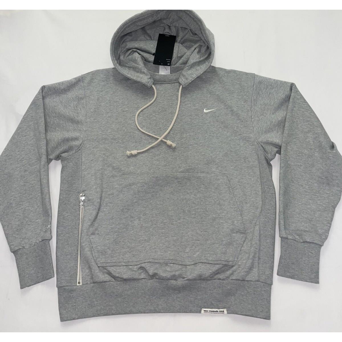 Nike Standard Issue Men`s Dri-fit Grey Pullover Basketball Hoodie Medium