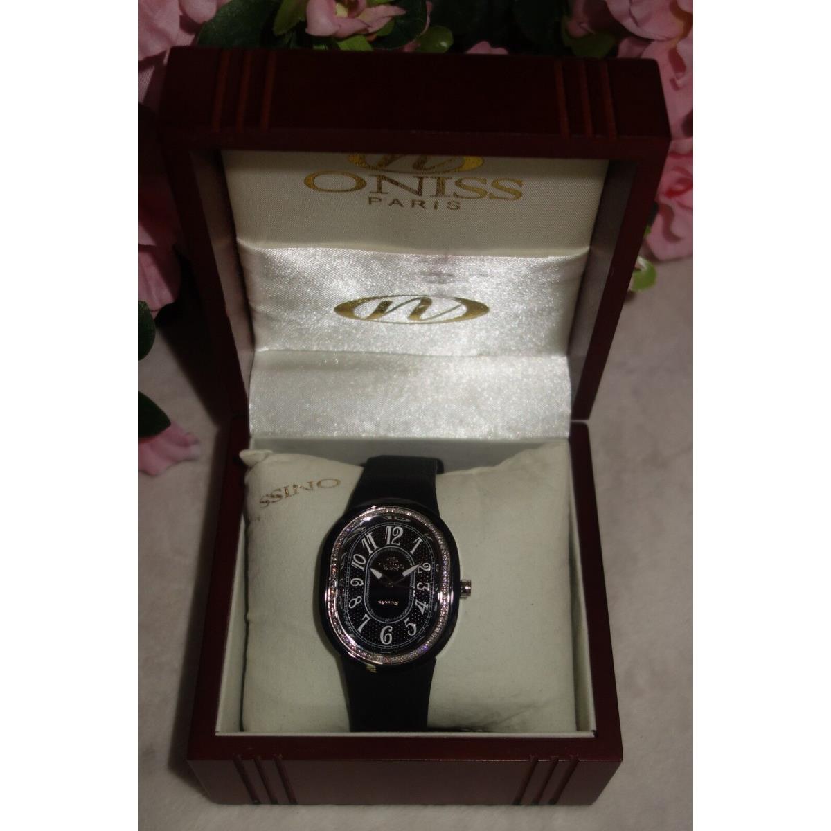 Oniss Paris Ceramic Watch Saphire Crystal Swiss Movement Black/silver