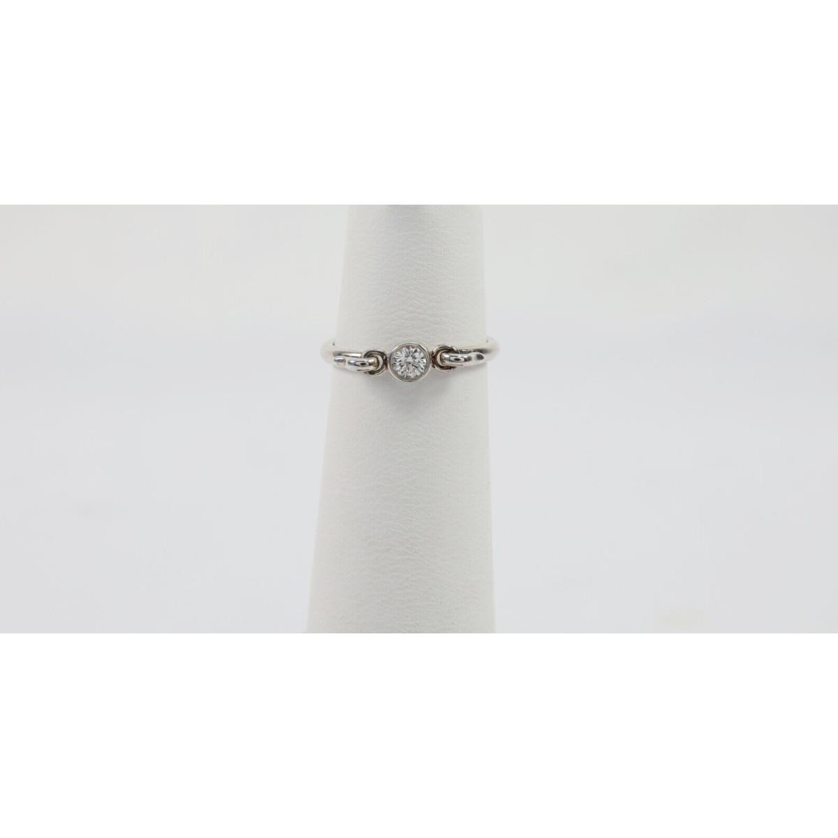 Tiffany Co. Sterling Silver Swan Ring Diamond Size 4.5 - 1.3g