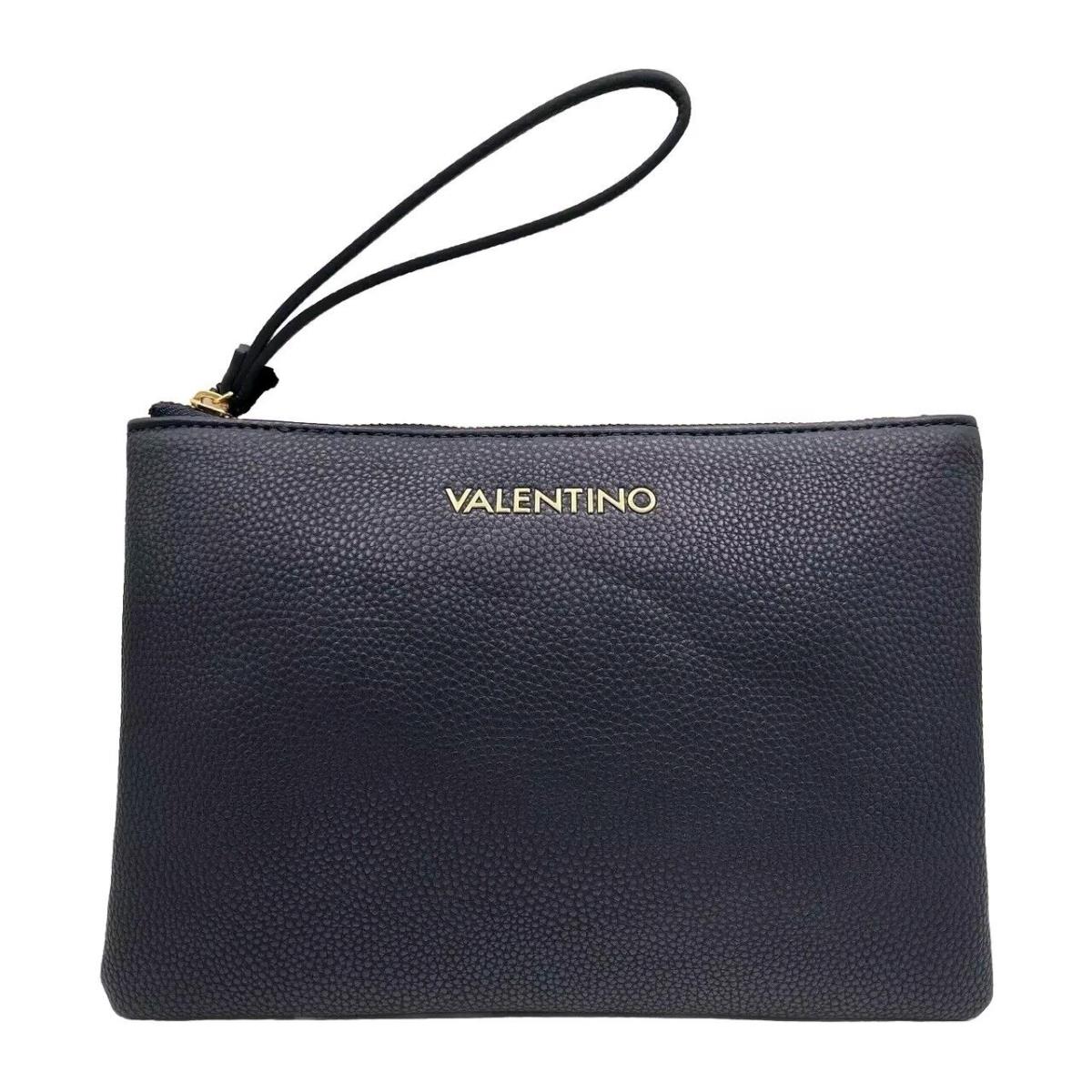 Mario Valentino Navy Blue Leather Clutch Women Bag