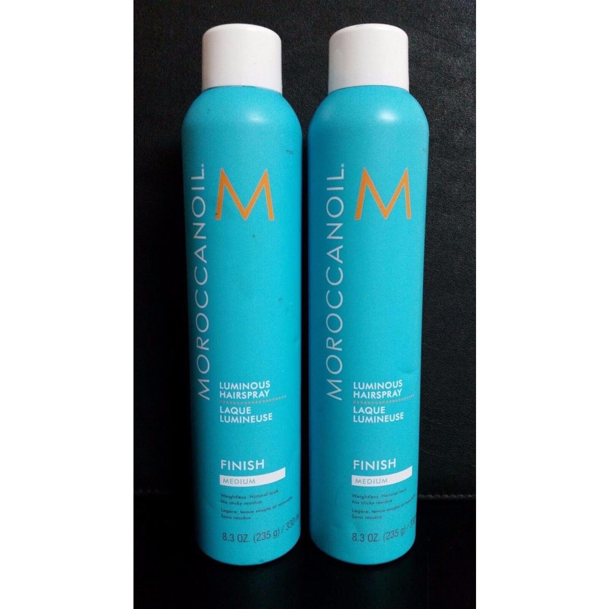 Moroccanoil Moroccan Oil Luminous Finish Hairspray Medium 10 oz -- Lot of 2 Bottles