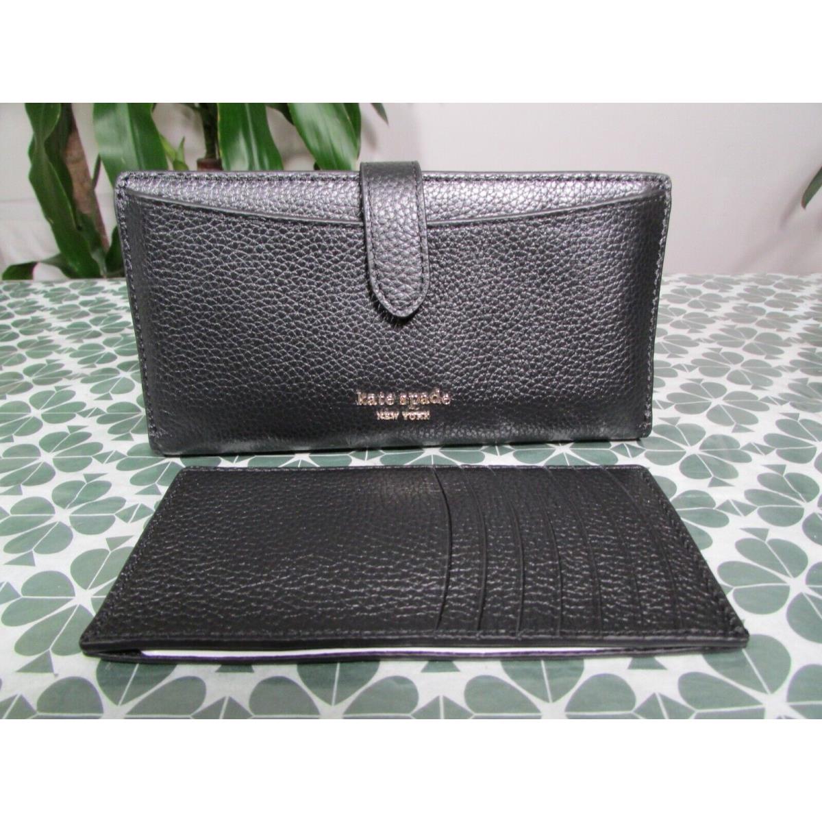 Kate Spade Pebble Leather Hudson Bifold Wallet with Card Case Set K8660