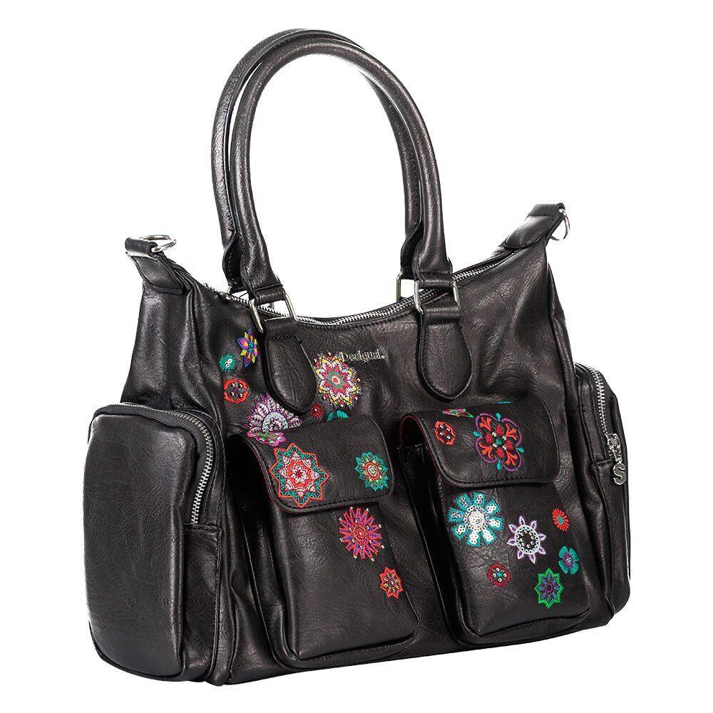 Desigual Rep Nant London Embroidery Crystal Crossbody/shoulder Bag in Black