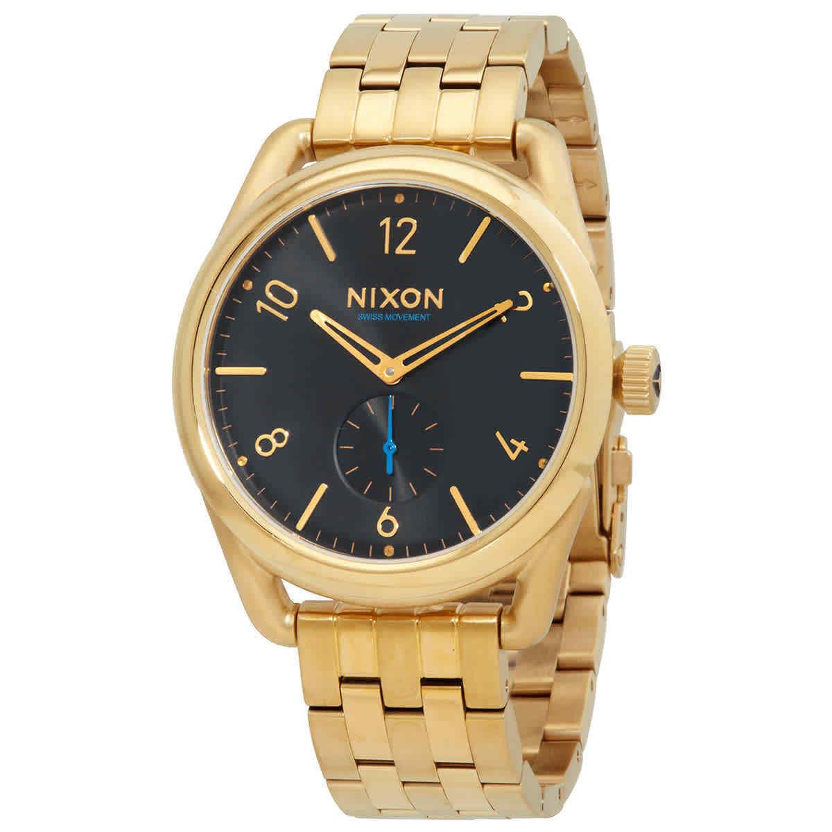 Nixon C39 SS All Gold Quartz Black Dial Men`s Watch A950-510-00