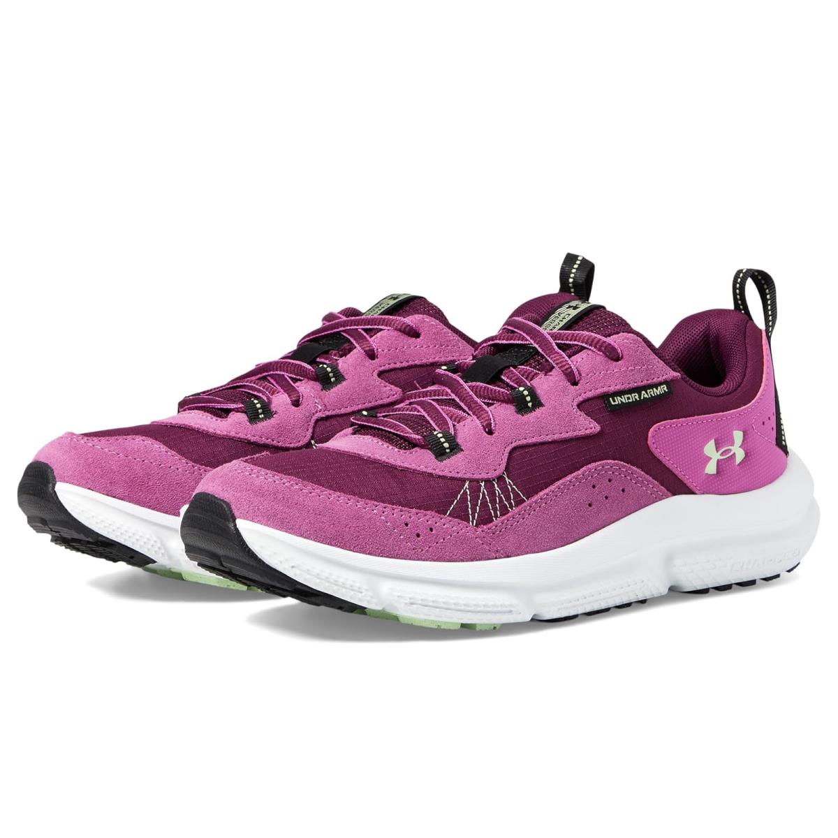 Woman`s Sneakers Athletic Shoes Under Armour Charged Verssert 2 Purple Gemini/Purple Gemini/Retro Green