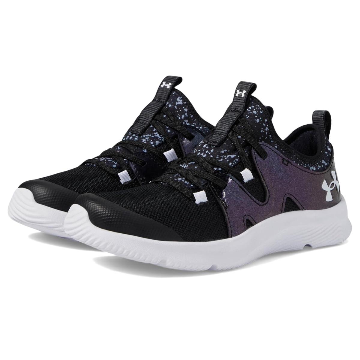 Girl`s Shoes Under Armour Kids Pre School Infinity Alternate Lace Little Kid Black/Black/White