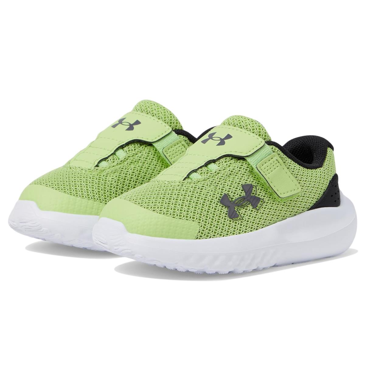 Boy`s Shoes Under Armour Kids Infant Surge 4 Alternate Closure Toddler - Morph Green/Black/Castlerock