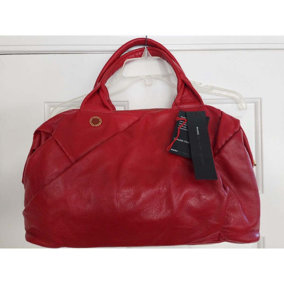 Marc BY Marc Jacobs Ruby Red Leather Handbag/tote/satchel/bag