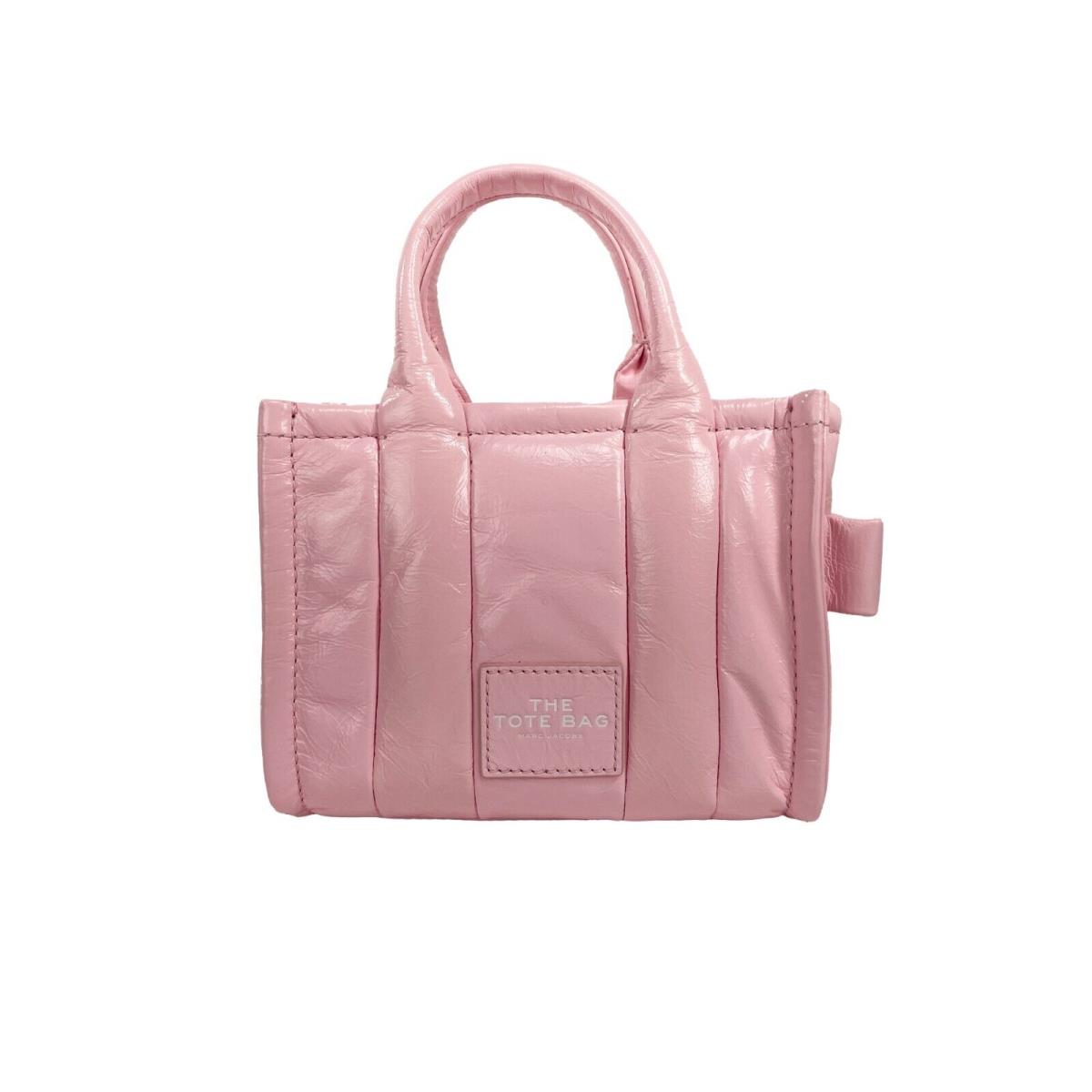 Marc Jacobs The Shiny Crinkle Micro Tote Bubblegum Leather Crossbody