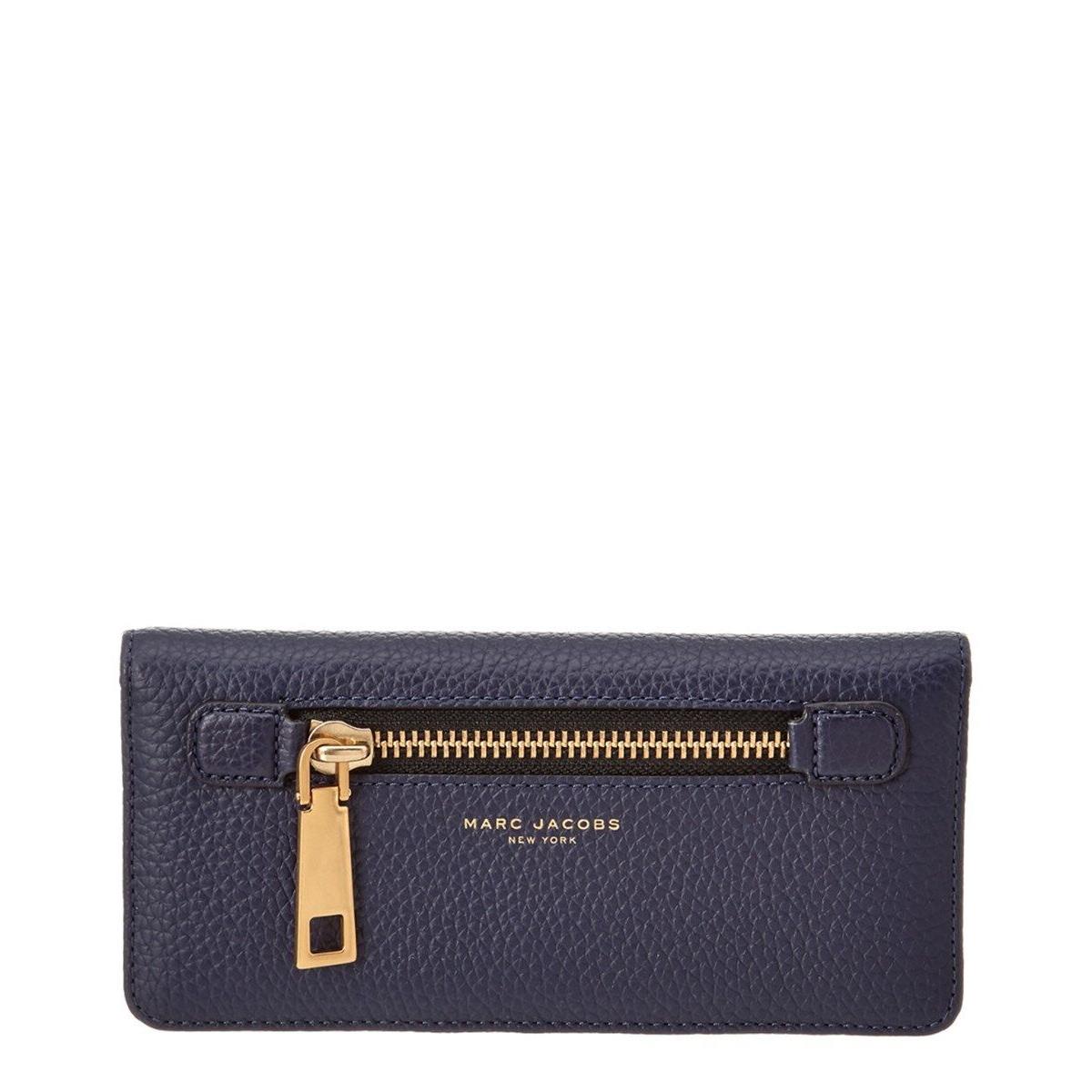 Marc Jacobs Gotham Crossbody Leather Strap Wallet Midnight Blue