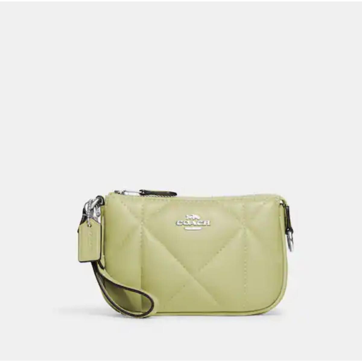 Coach CJ523 Nolita 15 with Puffy Diamond Quilting in Silver/pale Lime