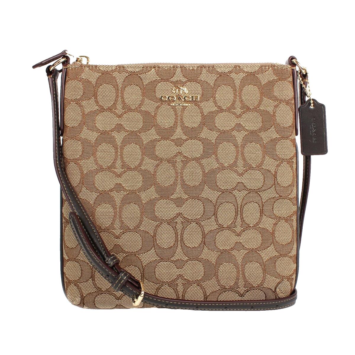 Khaki/brown Coach Outline Signature NS Crossbody