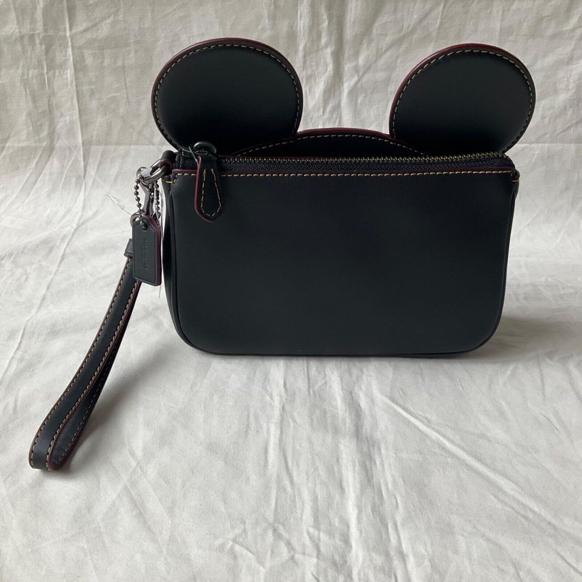 Coach F59529 Disney Mickey Black Leather Ear Wristlet