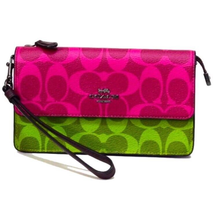 Coach Foldover Wristlet IN Signature Canvas