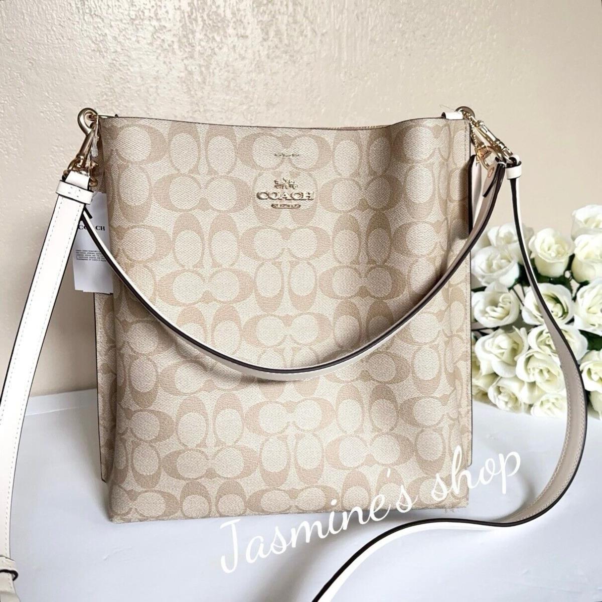 Coach CA561 Mollie Bucket Bag In Signature Canvas In Gold/light Khaki Chalk