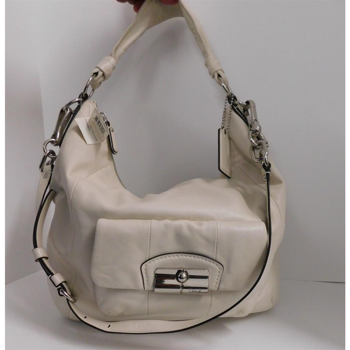 Coach 14769 Kristin Chalk Leather Convertible Hobo Shoulder Crossbody Bag