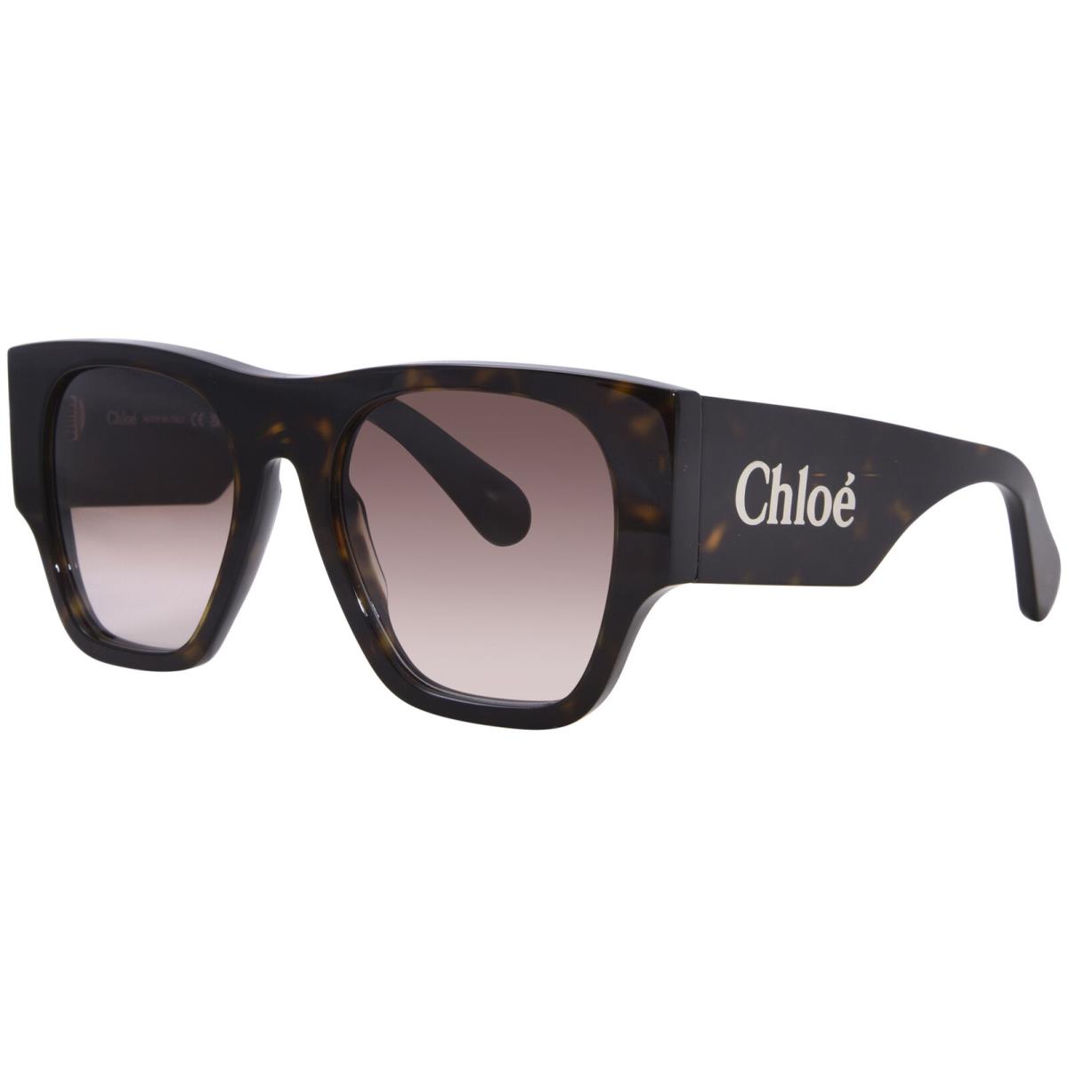 Chloe CH0233S 002 Sunglasses Women`s Havana/brown Lenses Rectangle Shape 53mm