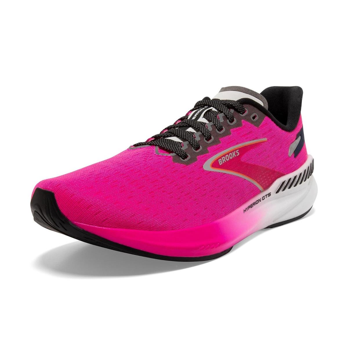 Brooks Women s Hyperion Gts Supportive Running Shoe - Pink Glo/green/black - 11