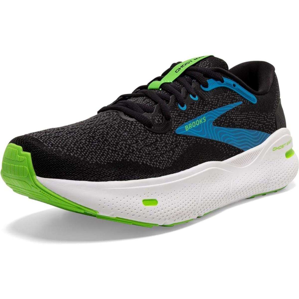 Brooks Men s Ghost Max Running Shoes - Black/atomic Blue/jasmine - 7 Medium - Black