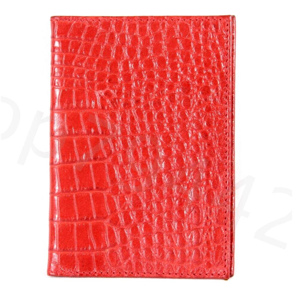 Bric`s Bric`s Red Leather Passport Holder Wallet Alligator Exterior No Tags